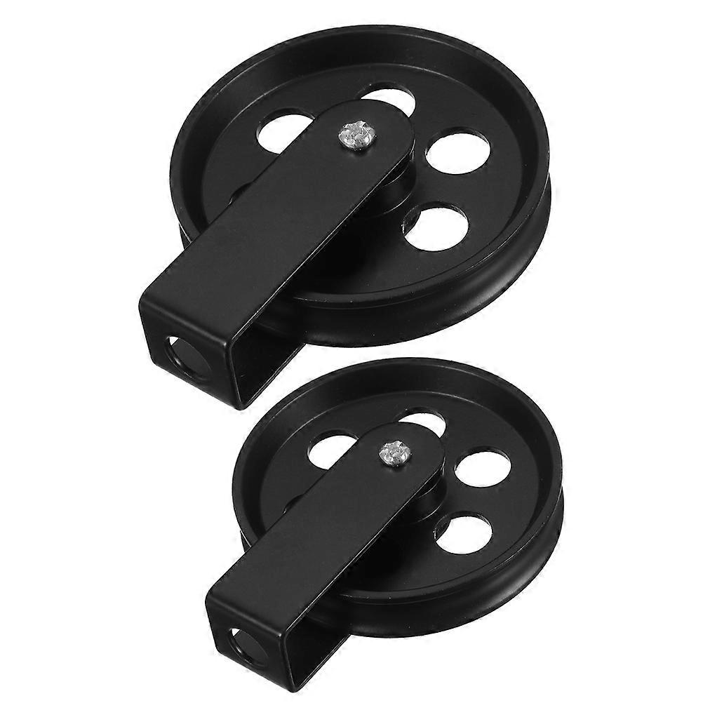 Black Industrial Lamp Pulley System for Pendant Lights Adjustable Height Easy Installation Iron 2pcs