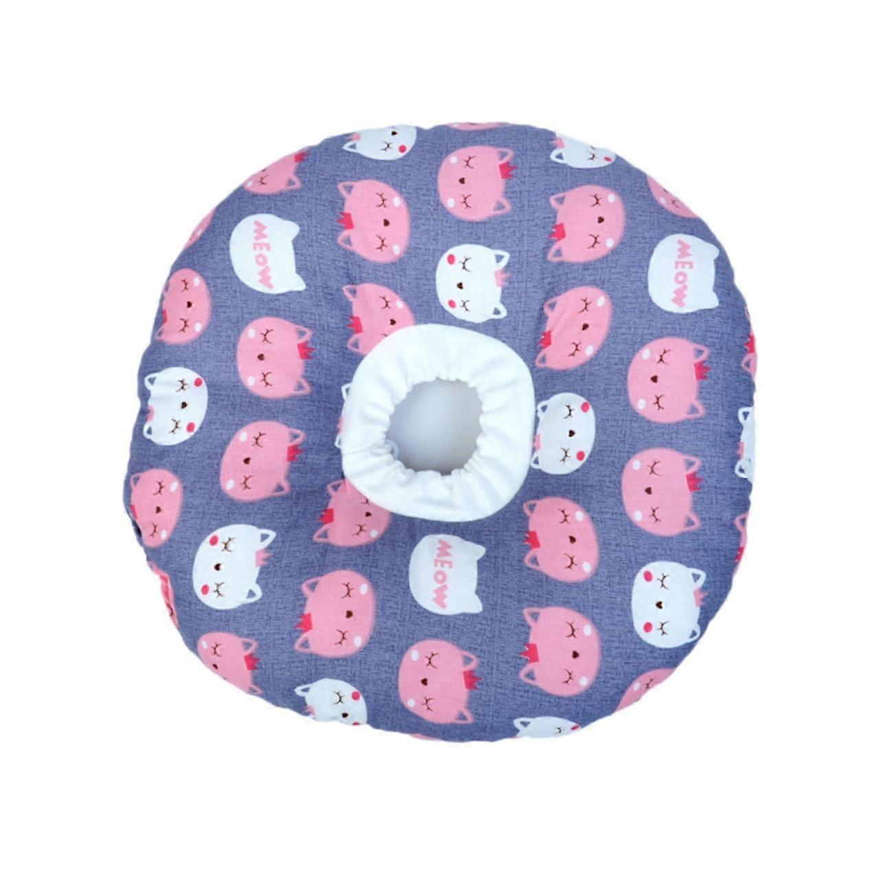 Soft Sponge Pet Collar, Elizabethan Design, Cat Scratch Protection, Grey, Size S S As Shown