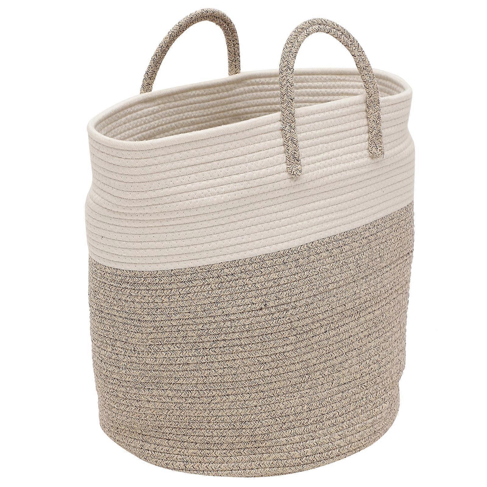 Woven Storage Basket Dirty Laundry Basket For Room Organization In Neutral Home Decor 1Set