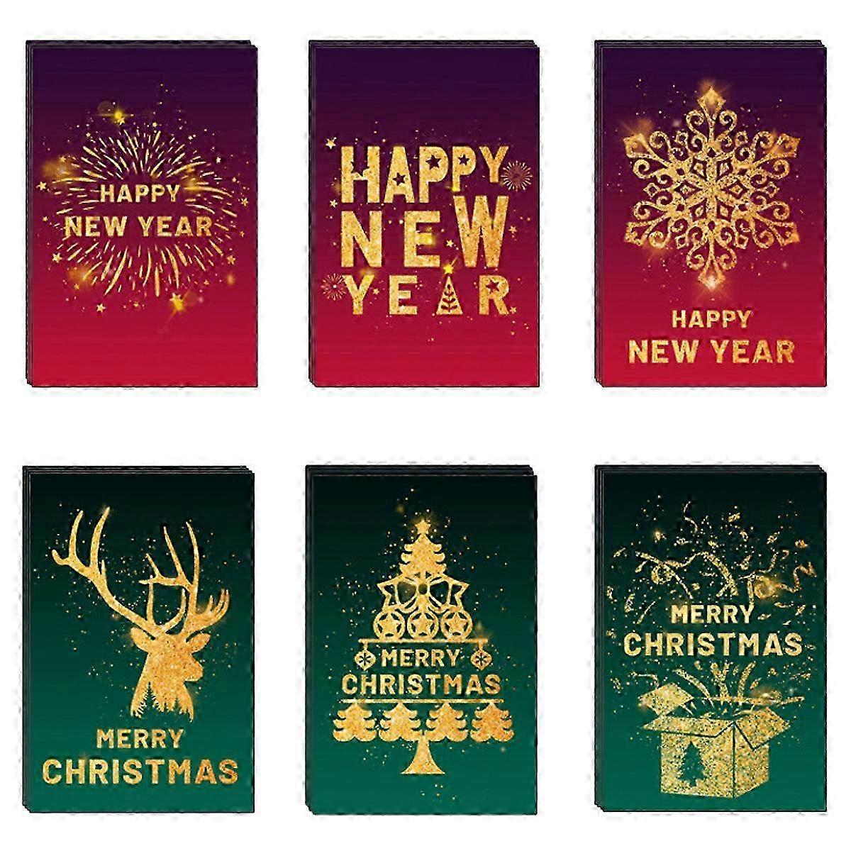 Folding Christmas Greeting Cards (10x15cm) - Set of Festive Holiday Cards for Sending Warm Wishes and Joyful Greetings