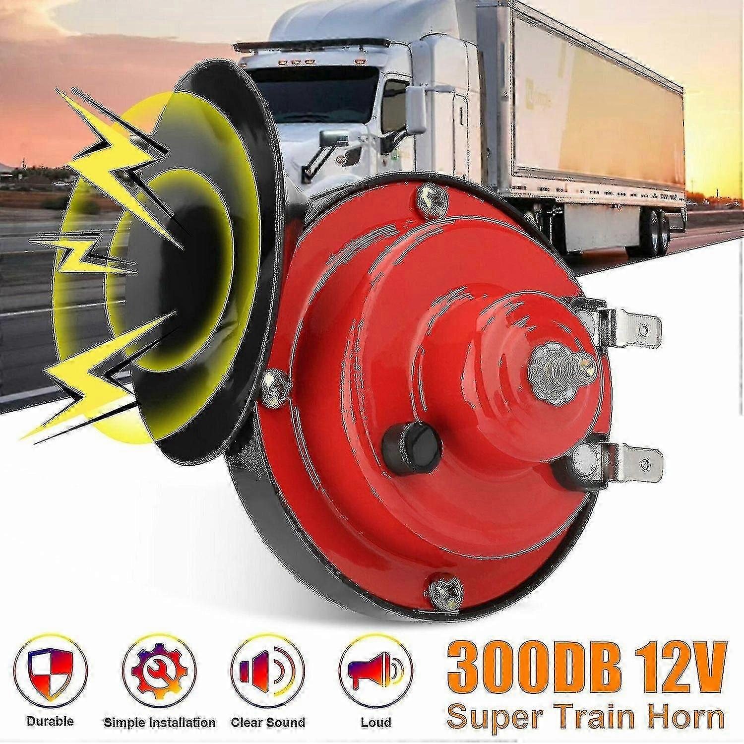 12V 300DB έξοχο δυνατό κέρατο τρένων αδιάβροχο για τη βάρκα μοτοσικλετών αυτοκινήτων φορτηγών SUV κόκκινο