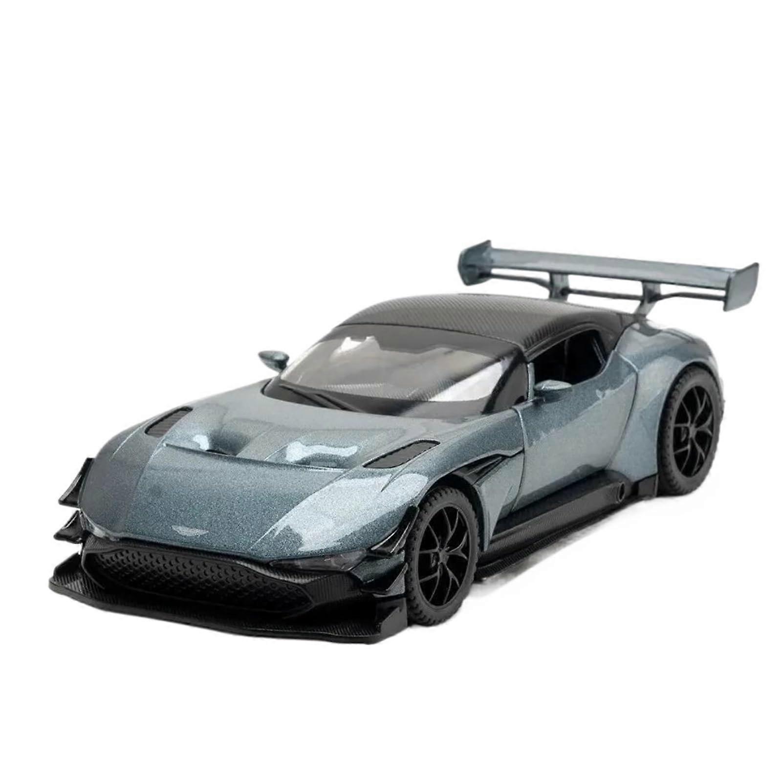 1:32 Scale Model Car of Aston Martin Vulcan Alloy DieCast Model with Sound and Light, Collection Ornaments, Finished Car Model (Titanium with Box)