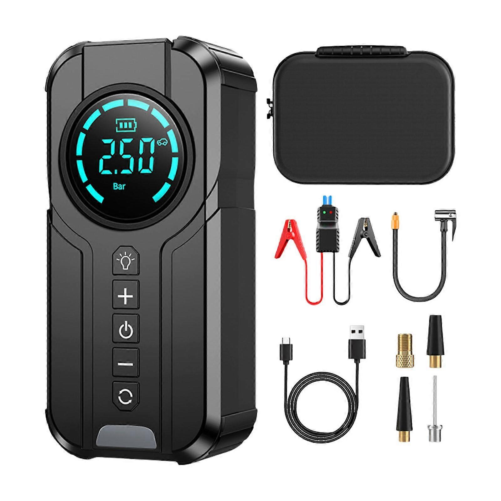 Tire Inflator Portable Air Compressor Fast Inflation Cordless Air Compressor Electric Pumps for Car Motorcycle Car Battery Jump Starter and Pumps