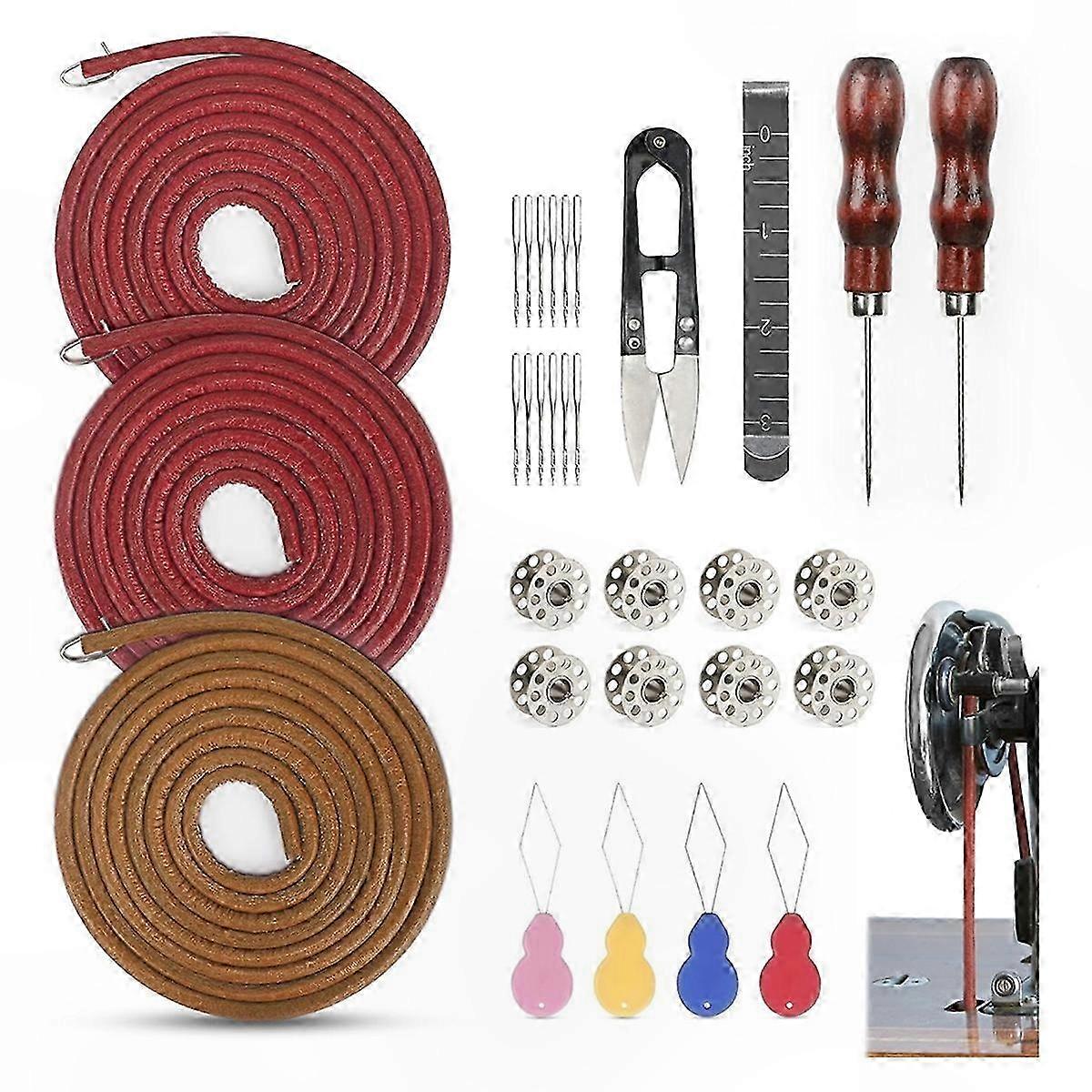 3-Pack Tread Sewing Machine Belt with Hook for Universal Sewing Machines