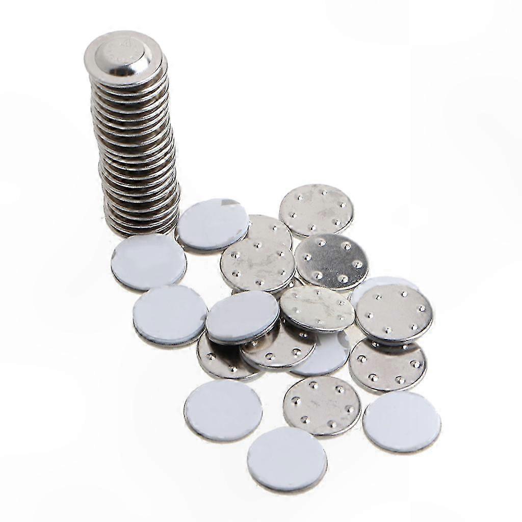 20 Pack Magnetic Round Name Badges with Adhesive Brooch and Buckle