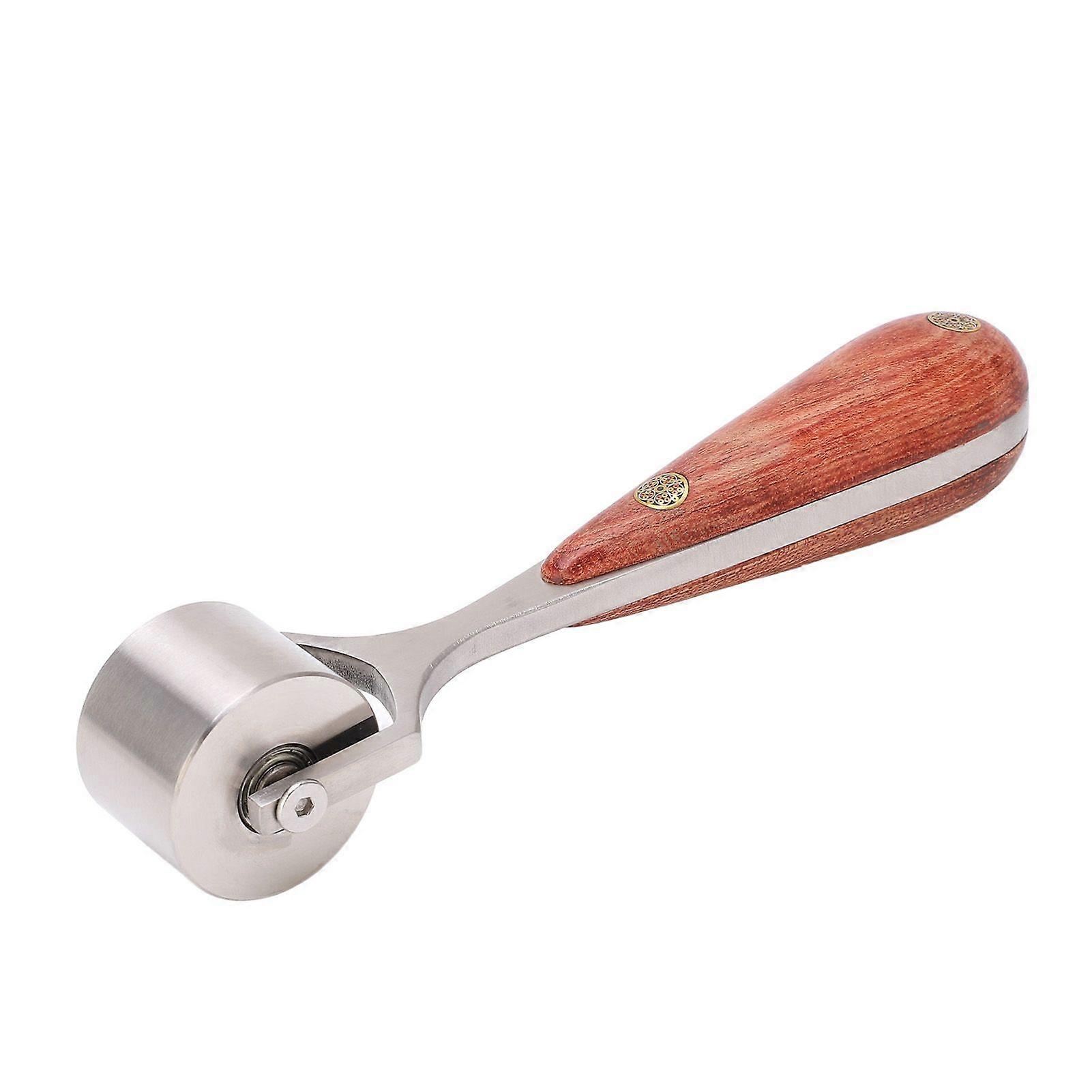 Leather Roller High Hardness Wear Resistance Leather Press Edge Roller DIY Leather Tools with Log Handle