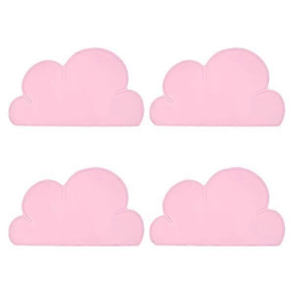 Placemat cloud, set, child-friendly design and subtle color pad, BPA-free, light pink.
