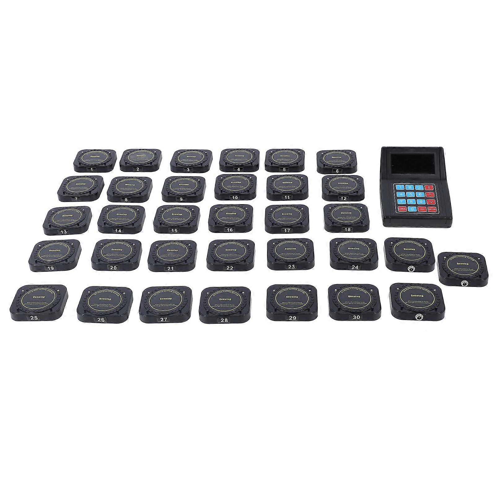 Wireless Calling System with Vibration Sound Flash Keypad & 30 Receivers