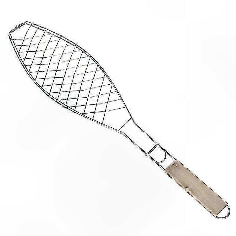 Portable Nonstick BBQ Grilling Basket for Fish and Vegetables with Foldable Handle