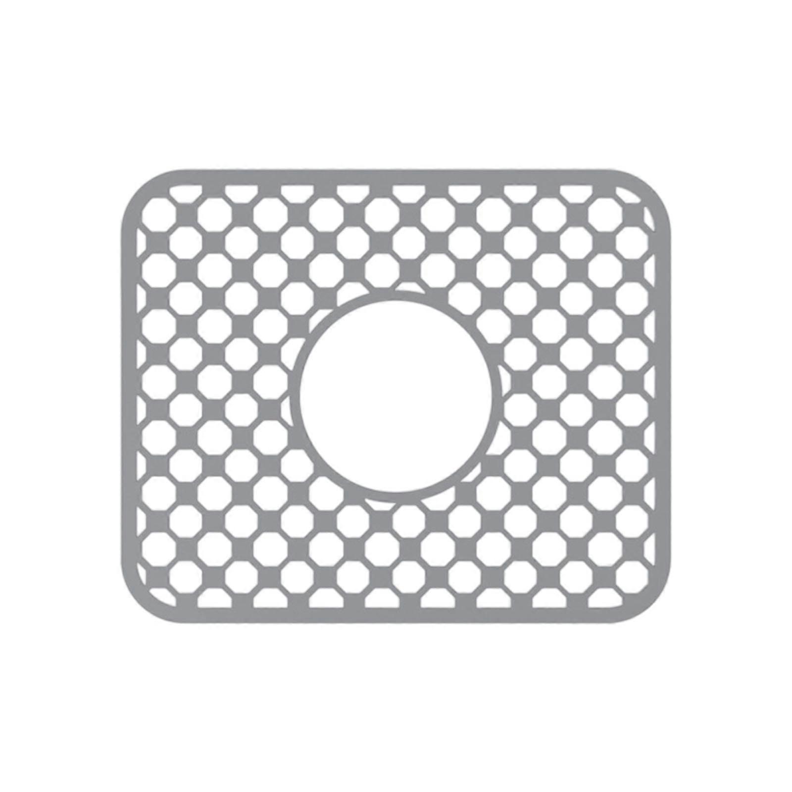 Honeycomb Silicone Sink Mats Open Cell Design Draining Base Dish Drying Rack Nonslip Front Protects Countertops From Scratches  Gray Small middle hole