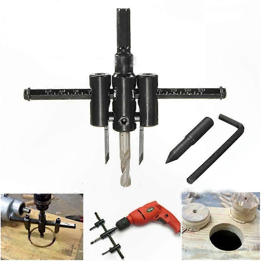Adjustable Wood Circle Cutter for Crafting 30-120mm Hole Saw Kit with Precision Opener Tool