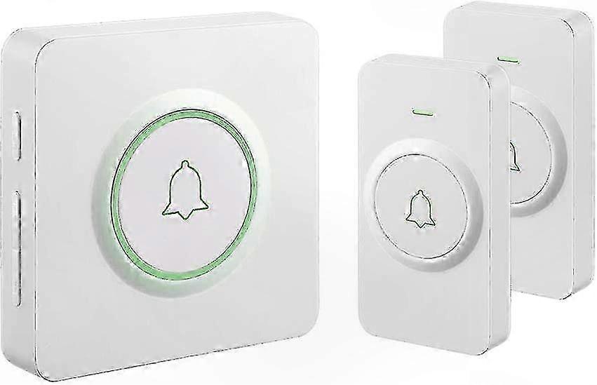 Wireless Doorbell System with 2 Transmitters and Plug-in Receiver, 400m Range, Waterproof Design