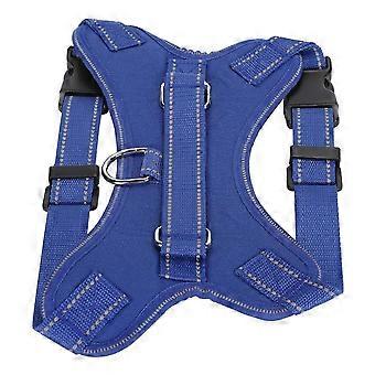 Pet Vest Reflective Stripe Harness Adjustable Oxford Cloth AntiExplosion for Dog Blue S