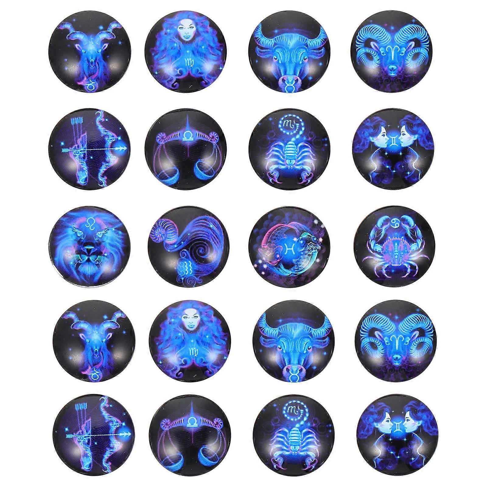 100Pcs Round Glass Patches For Craft Decoration Gift Giving 2X2cm Unique Patterns