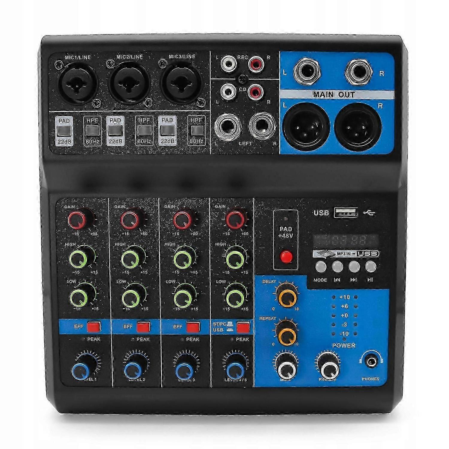 Mini Dj Mixer Sound Card Mixer System, 5-channel Mixer