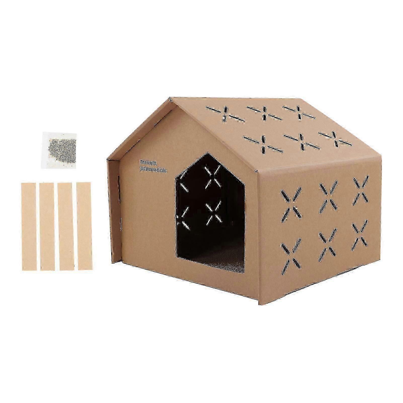 Cardboard Cat House Fun Large Space Claw Grinding Star Roof Cat Corrugated