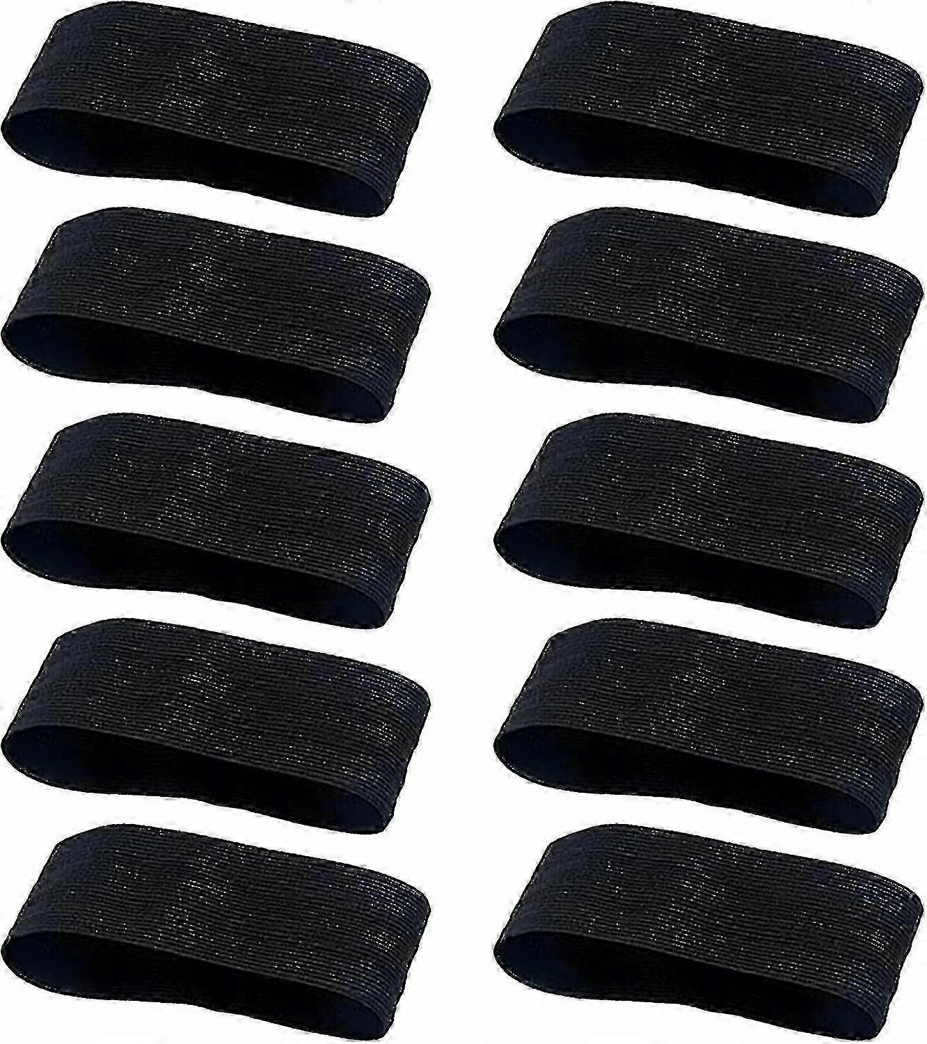 10 Pack Elastic Black Armbands for Sports, Adjustable Loop Closure for Football, Running, and Exercise Use
