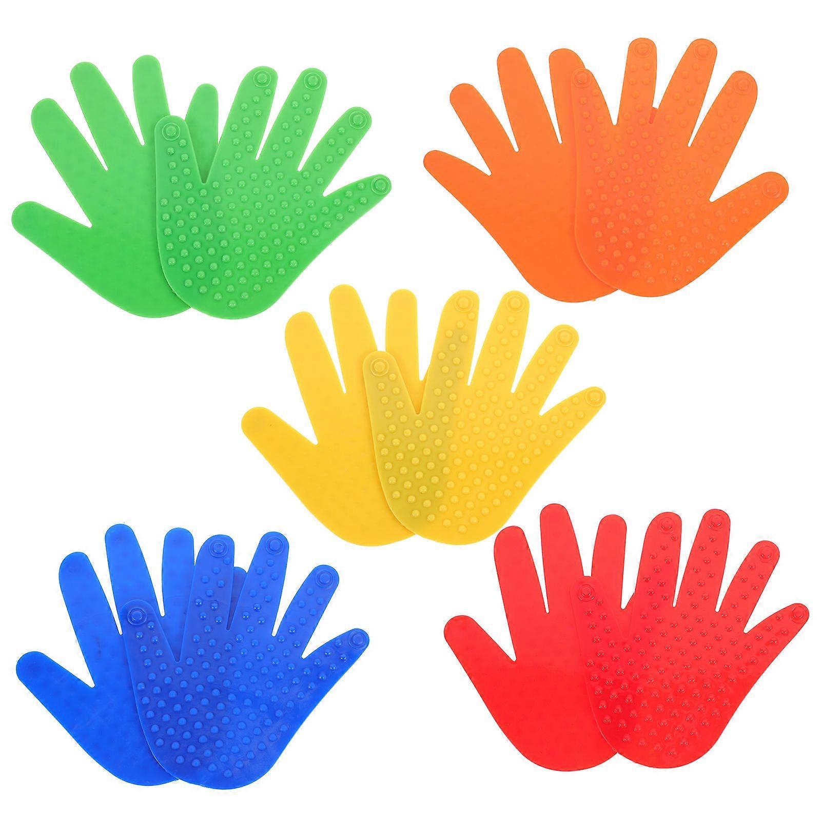 Colorful Carpet Spot Marker Hand Shape for Sports Training 5Pairs Pack