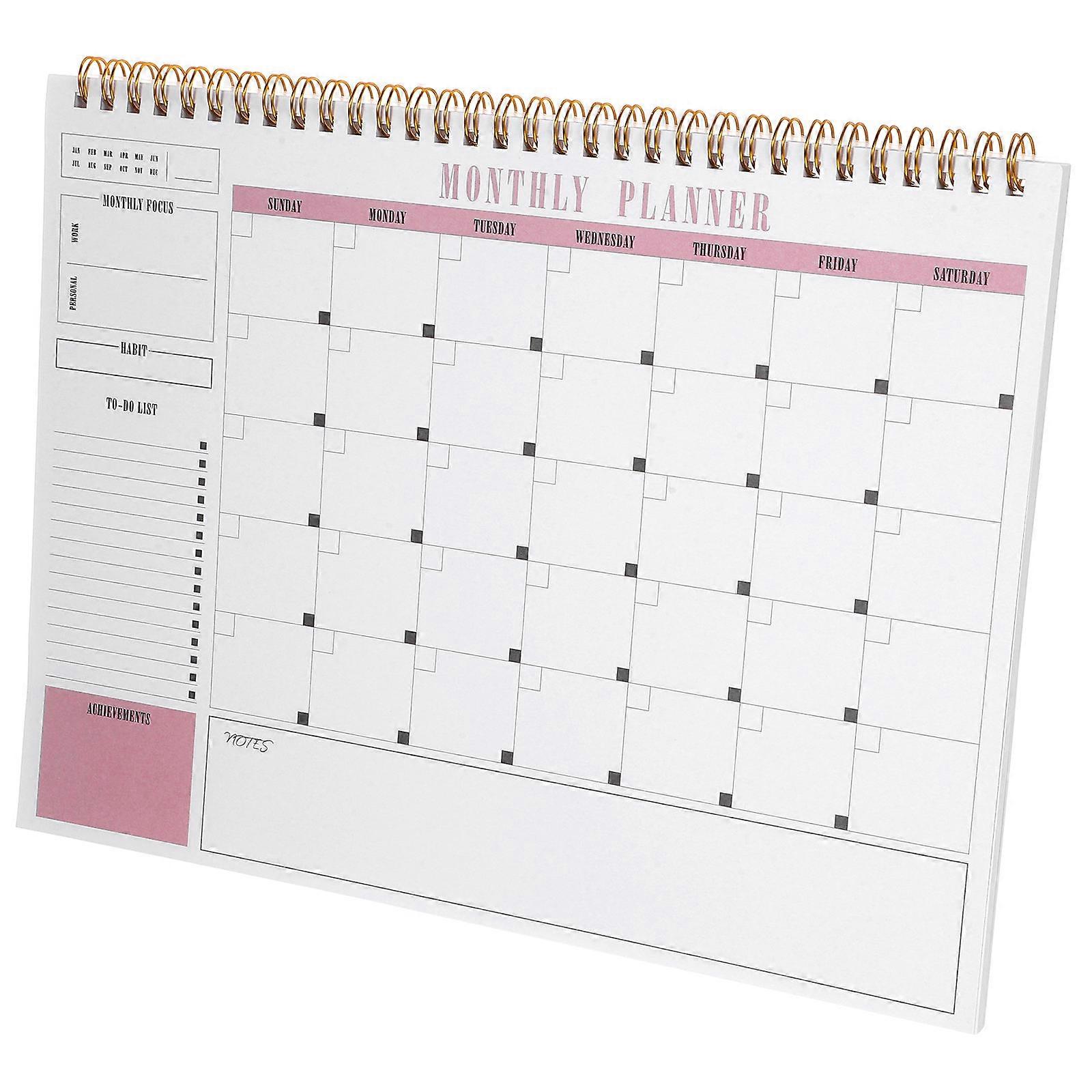 Schedule Notebook Daily Planner Notepad for Writing Use 2Pcs Set