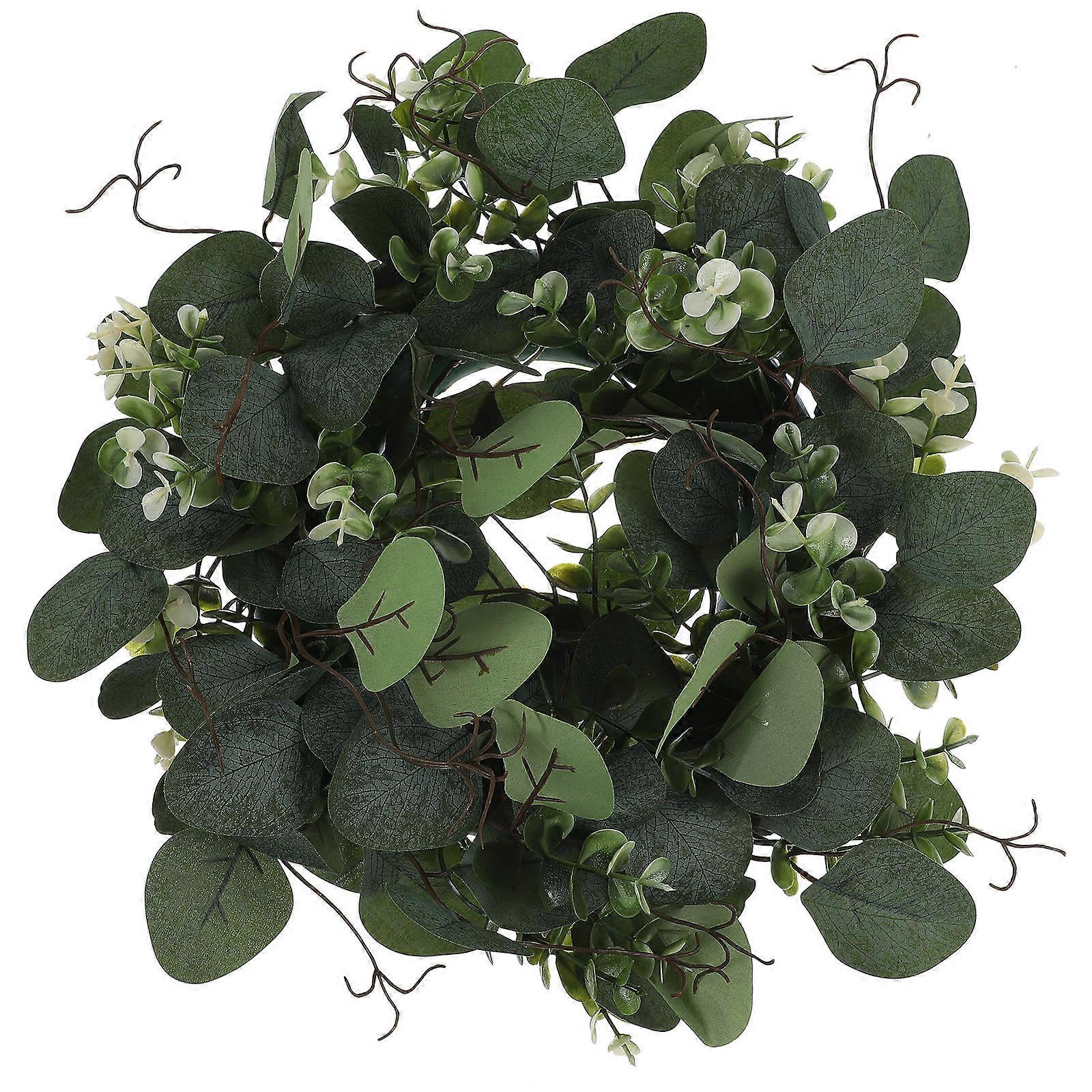 3Pcs Artificial Eucalyptus Wreath Green Garland for Wall Decoration