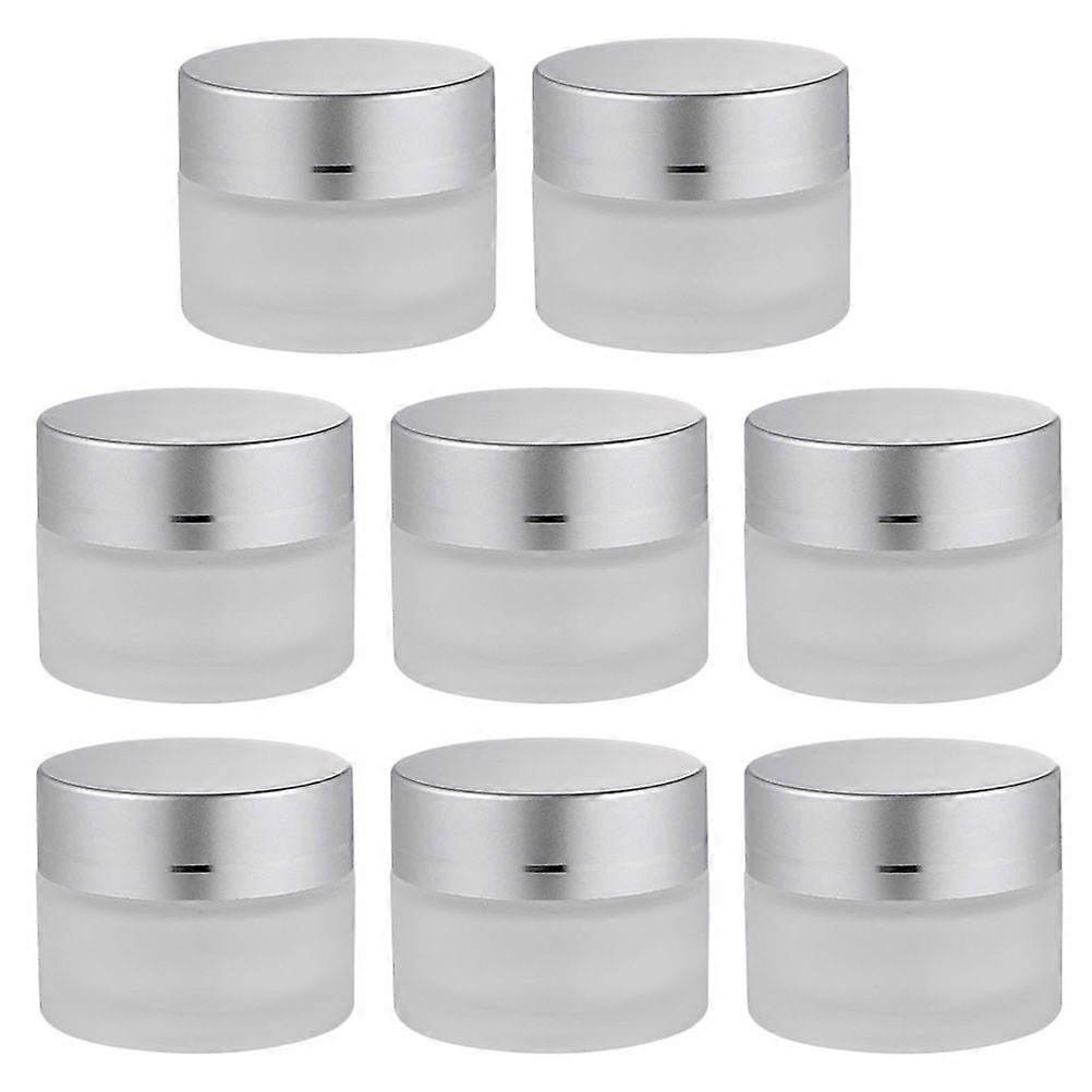 Multipurpose Cream Storage Bottles in Silver Glass for Storage 8Pcs