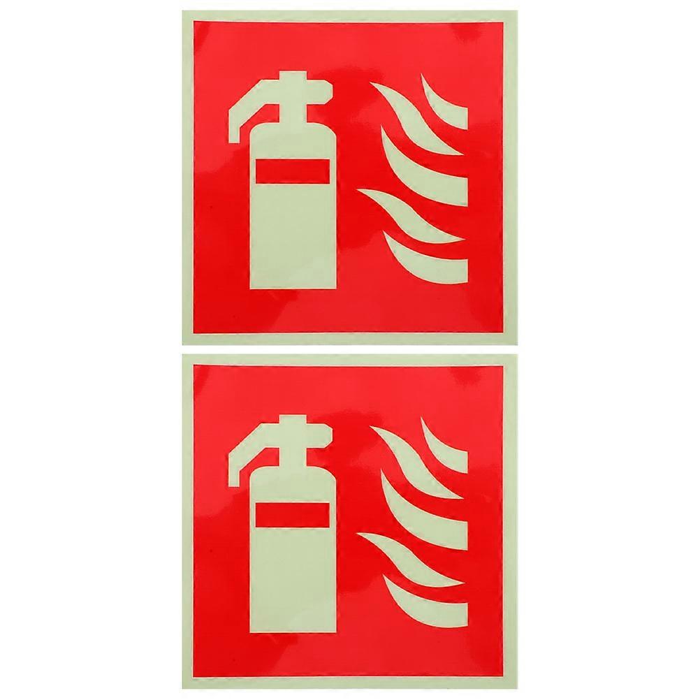Fire Extinguisher Safety Labels Glow in The Dark for Emergency Use 2Pcs