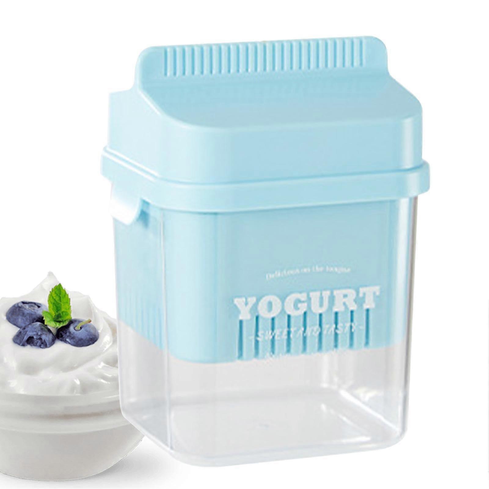 Yogurt Strainer With Lid Blue Large Capacity Yogurt Maker Cheese Filter Lid Multipurpose Buttermilk Filter For Home Use