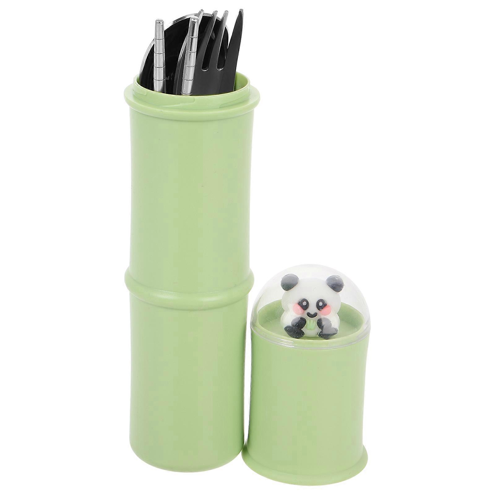 Picnic Accessories Portable Utensils Set With Case Reusable Stainless Steel For Hiking And Lunch Box 1Set