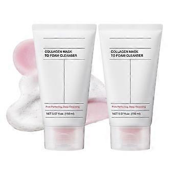 Collagen Mask To Foam Cleanser, Hydrating Foaming Face Wash, 2-in-1 Pore Mask & Deep Cleansing for Women