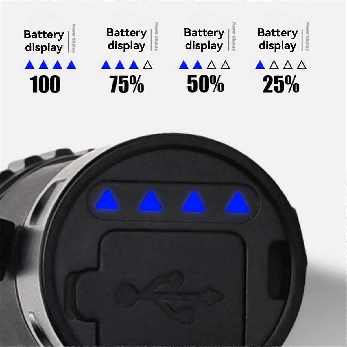 Flashlight Mini Power Display Glare 3LED Flashlight Black