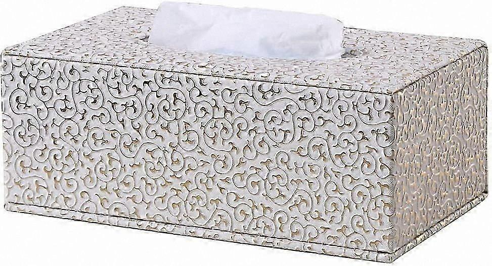 Single Rectangular Faux Leather Tissue Holder