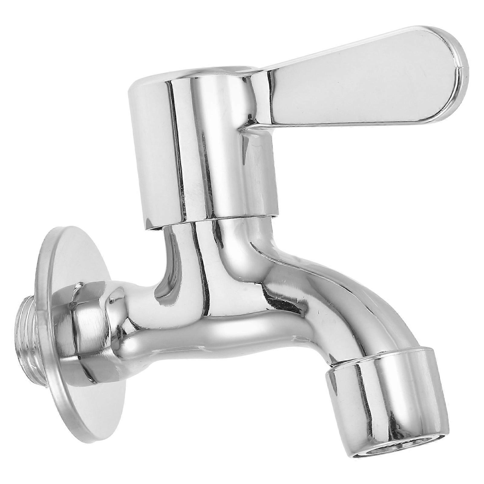 4Pcs Wall Mounted Faucet Quick for Laundry Silver Finish
