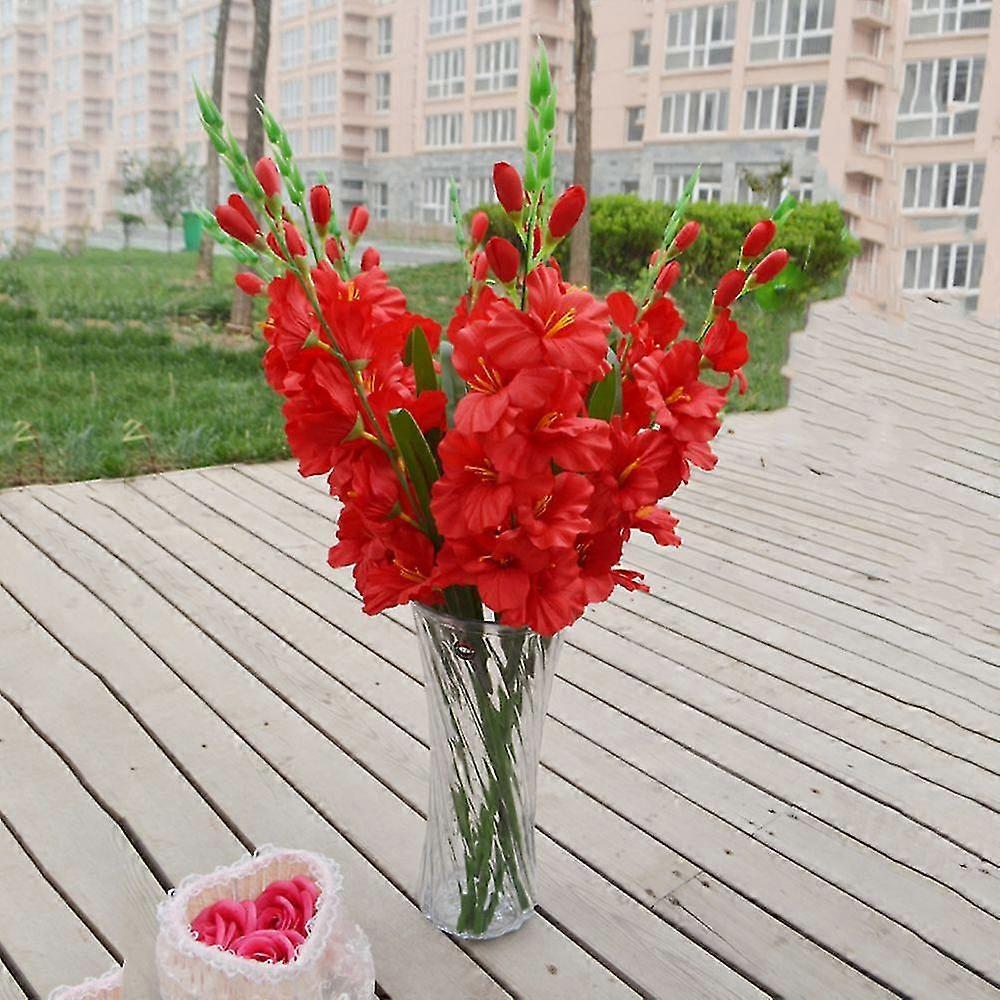 Simulation Artificial Gladiolus Flower Stem Wedding Home Decor Red 2025