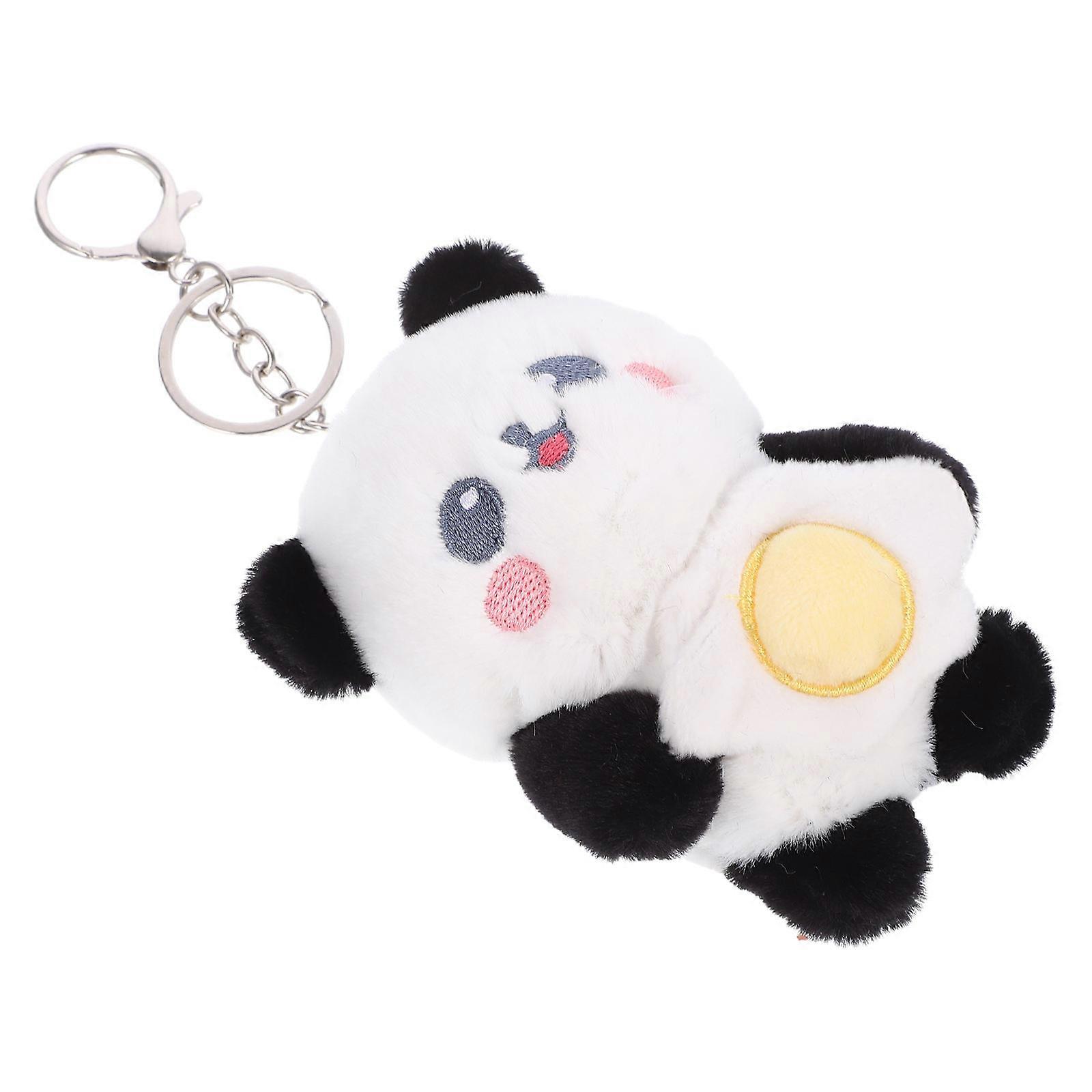 Bag Hanging Pendant for Decor with 3Pcs Plush Panda Doll Keychain Set