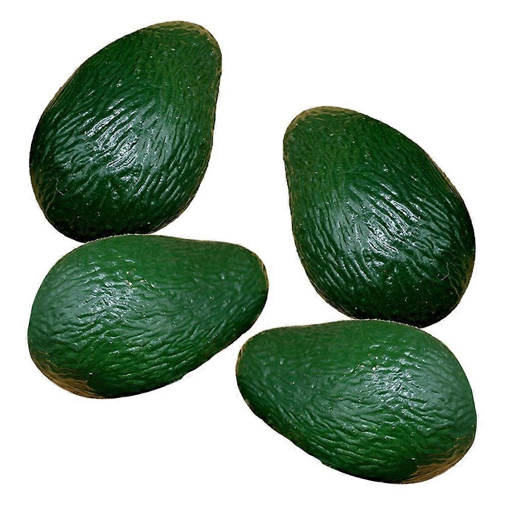 Decorative Avocados Models 4Pcs Lifelike Ornaments Ideal For Market Display And Educational Aids Size 9.50X5.50X5.50CM