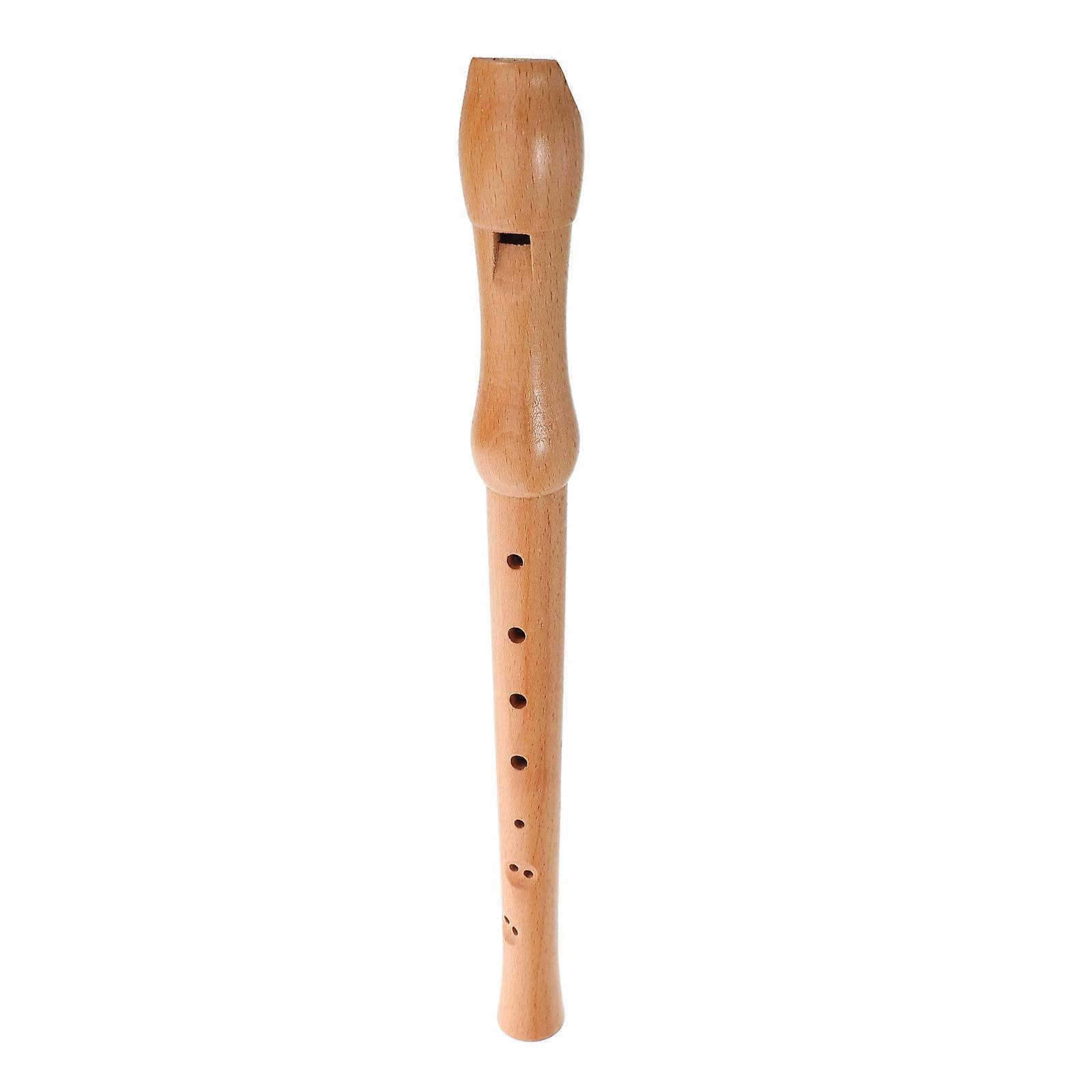 Wood Kids Flute Soprano Recorder for Beginners 2Pcs Musical Set