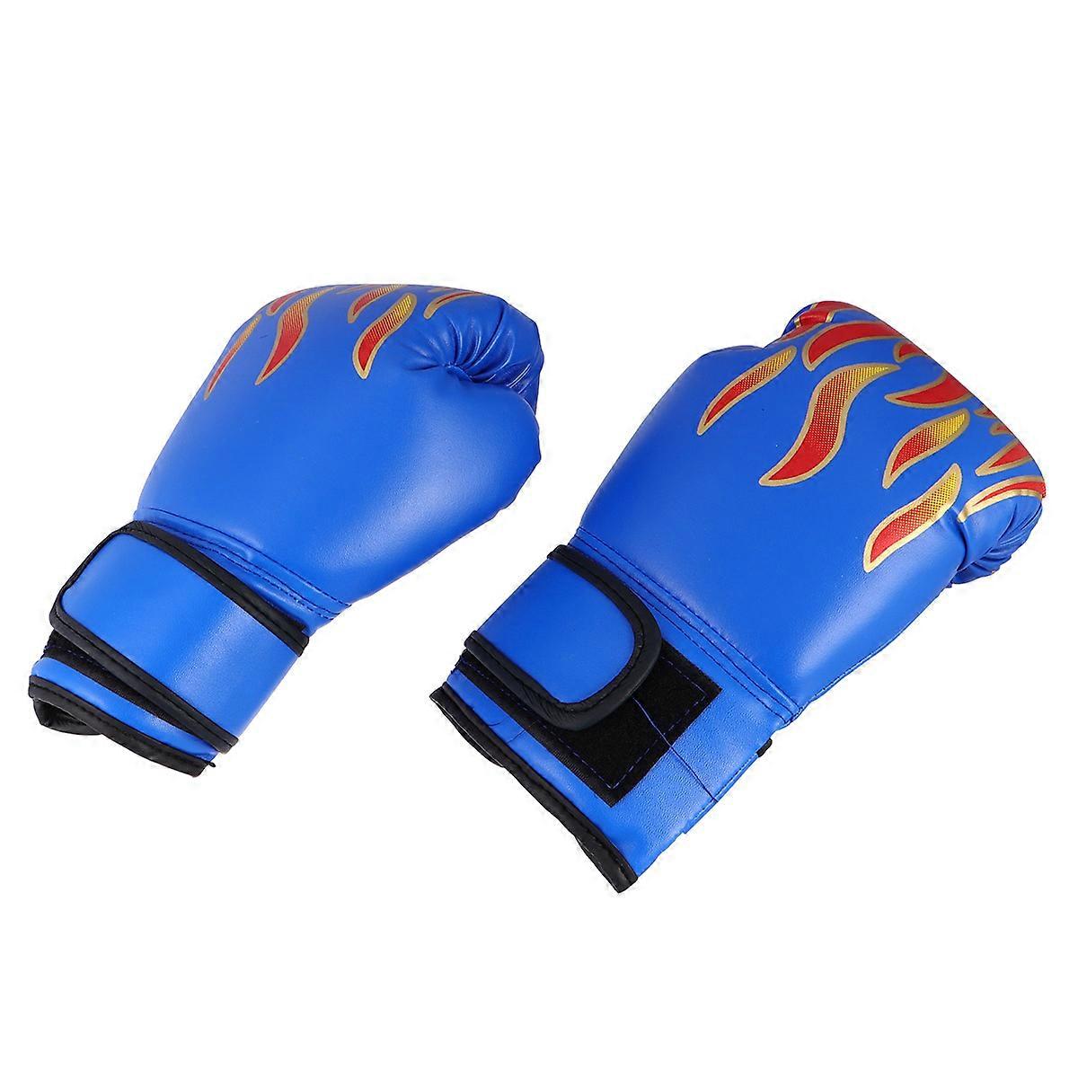 Flame Pattern Training Gloves For Children In Fighting Practice Lightweight Wear Resistant 1 Pair