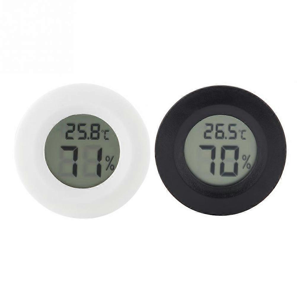 Digital Hygrometer for Pets Indoor Use Black Round Design 1Pcs
