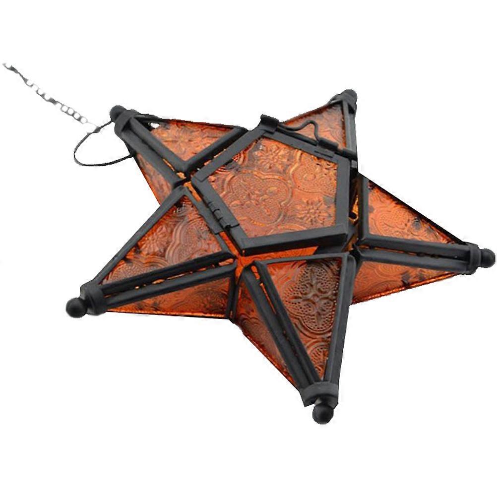 Lantern Candle Holder Five-Pointed Star Candle Stand for 3Pcs Hanging Use