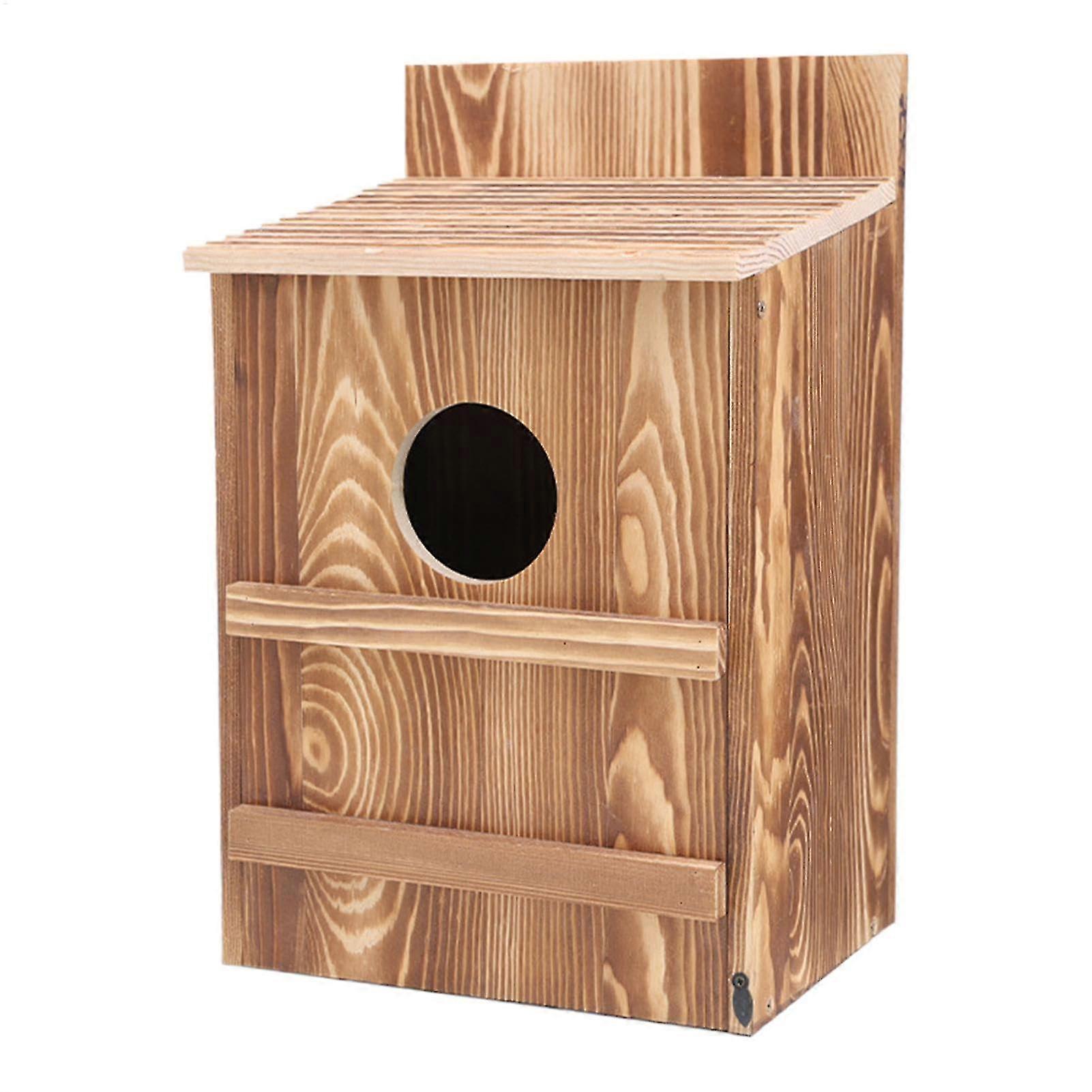 Owl House Nesting Box Circular Opening Easy Assembly 36.8x19x22.8cm Includes Screws 2025