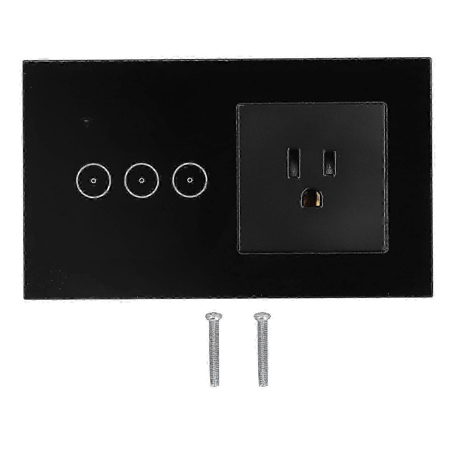10A 3 Gang Smart Switch Socket Multifunctional Wall Panel Switch WiFi Switch Socket 95/AC YVL