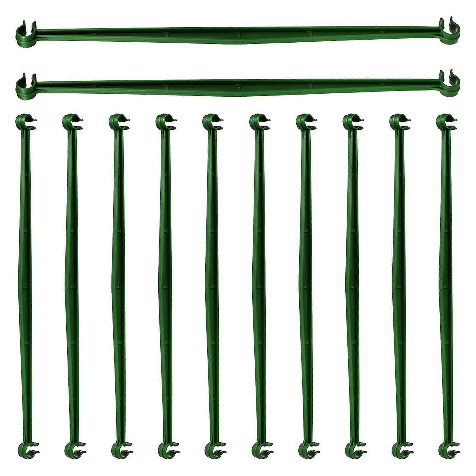 Green Expandable Trellis Connectors Plastic Rod Brackets for Plants 12Pcs