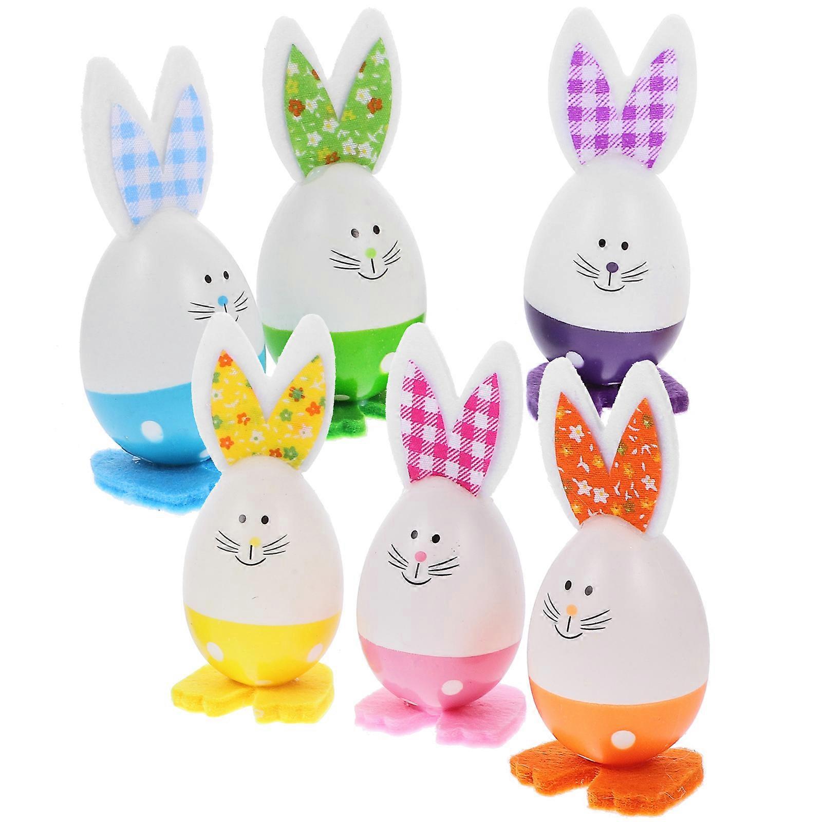 Bunny Easter Egg Ornaments Decorative Eggs Festive Atmosphere Assorted Color Reusable 18 Pcs