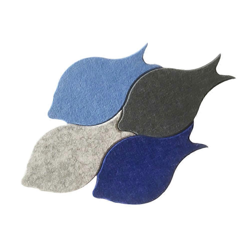 Assorted Color Cartoon Fish Felt Decorative Mural Self-Adhesive Photo Display 4Pcs