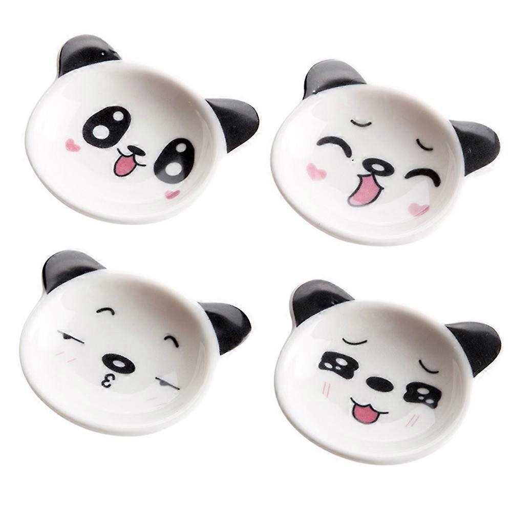 Creative Household Saucer Panda Shape Ceramic Plate Function 8Pcs for Home