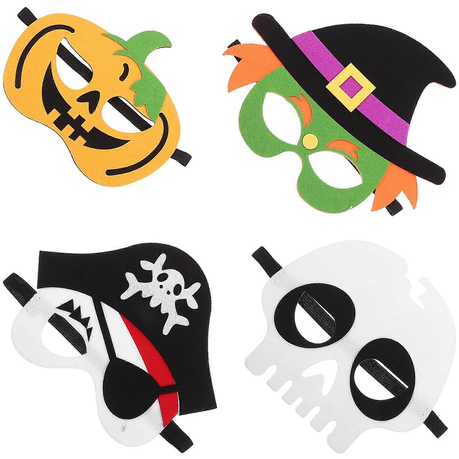 Felt Eye Mask Halloween Mask for Party 4Pcs Theme Dancing Party Masks