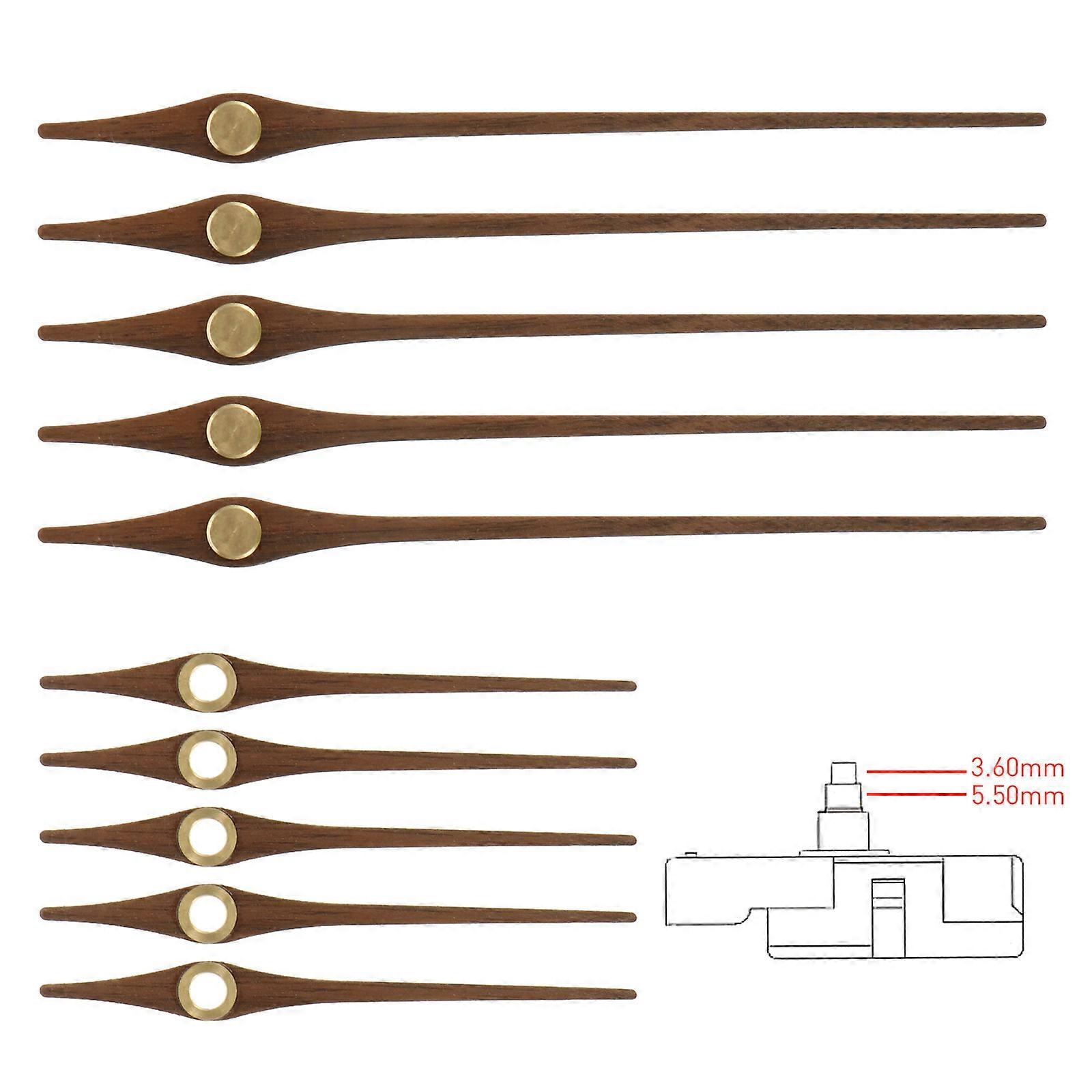 Clock Hands 25 Sets Wooden DIY Clock Pointer Plate Replacement Dark Brown Cross Decorative Use Repair