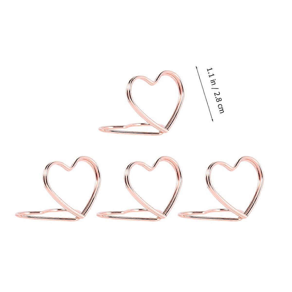 Table Number Holders Metal Heart Shape Memo Holder for Wedding 20Pcs