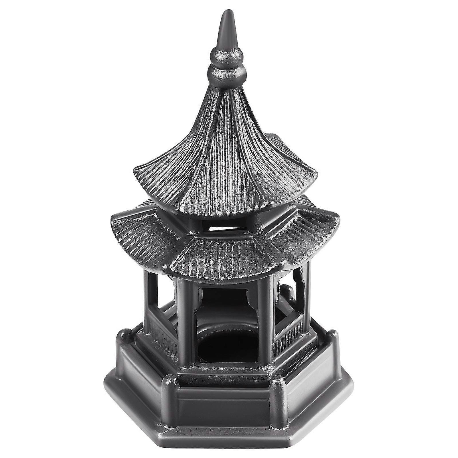 Hexagonal Pavilion Statue Decoration 2Pcs Garden Decor