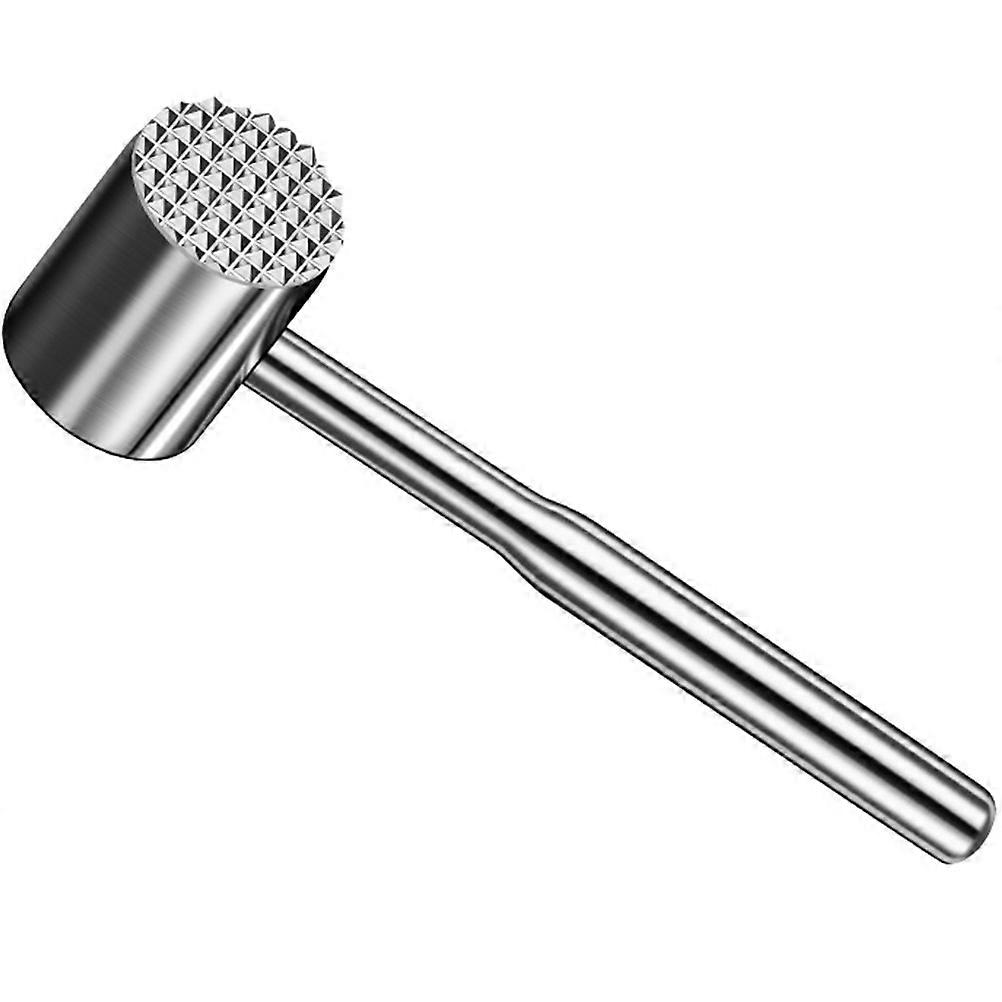 Professional Meat Mallet Beef Tenderizer Tool for Kitchen 2Pcs Silver